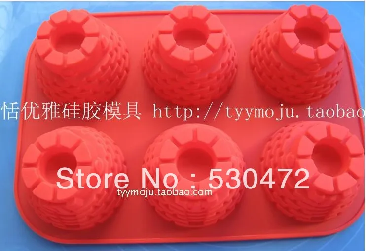 

6 hole Silicone Castle Shapes Cake Mould chocolate Baking Cupcake Pan 32.7*22.6*5.7cm kitchen tools