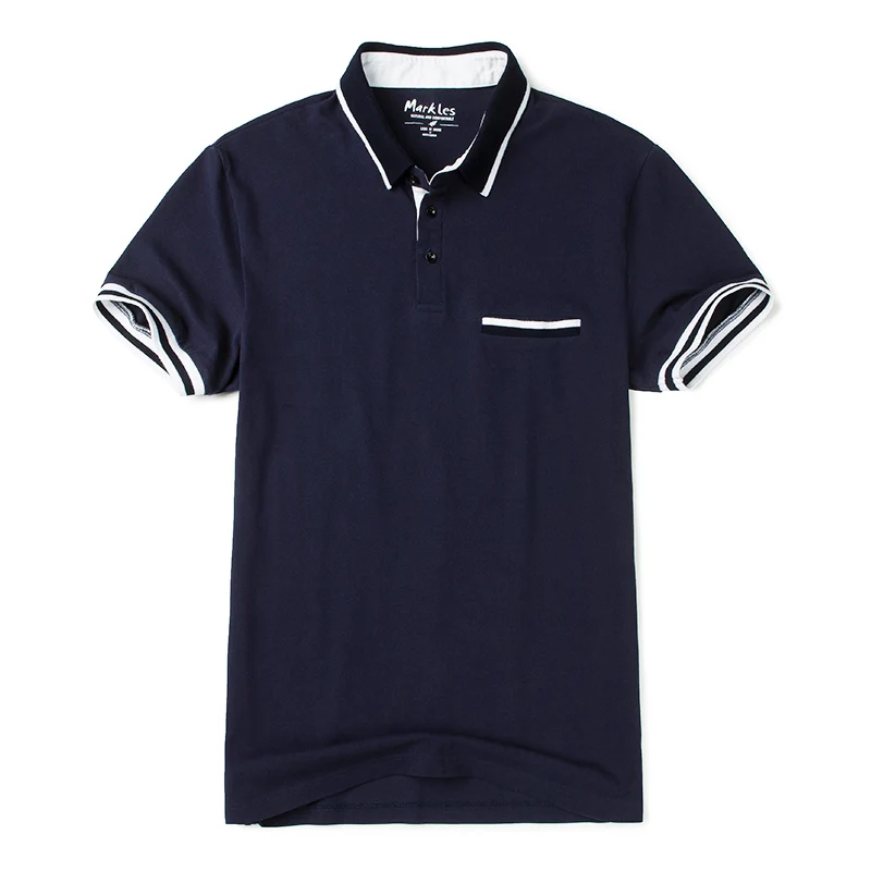 Мужская хлопковая Удобная рубашка поло с коротким рукавом Markless модная брендовая - Фото №1