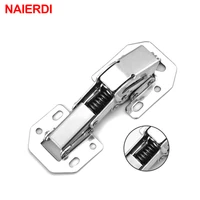 5pcs naierdi kitchen cabinet hinges 90 degree no drilling hole hydraulic hinge for cupboard door furniture hardware with screws