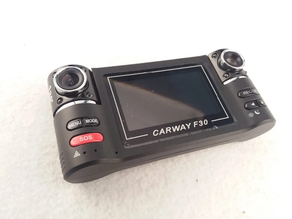 Carway F30 Видеорегистраторы для автомобилей 2," на тонкопленочных транзисторах на тонкоплёночных транзисторах ЖК-дисплей HD 1080 P двойная Камера поворотный объектив вождение автомобиля цифровой видео Регистраторы Ночное видение видеокамера