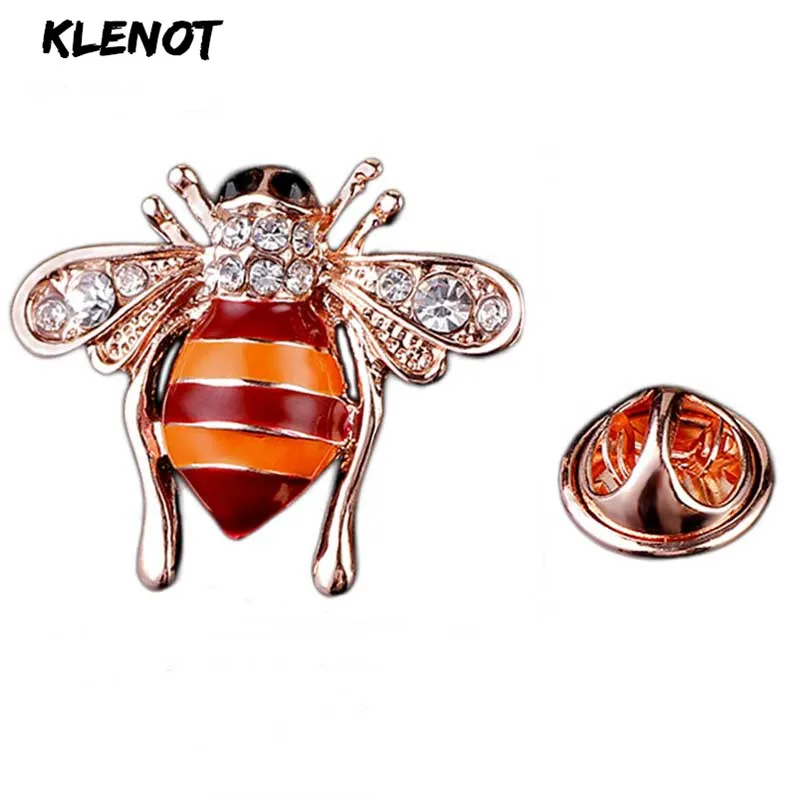 Enamel Bee Brooches Unisex Insect Brooch Crystal Rhinestone Honeybee Pin for Women Men Cute Small Badges Jewelry Collar Pins | Украшения и