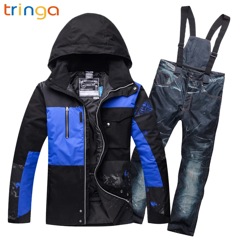 TRINGA хит продаж новые лыжные костюмы для мужчин лыжная куртка штаны