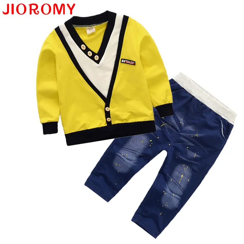 Комплекты модной одежды JIOROMY для мальчиков футболка с длинными рукавами + штаны