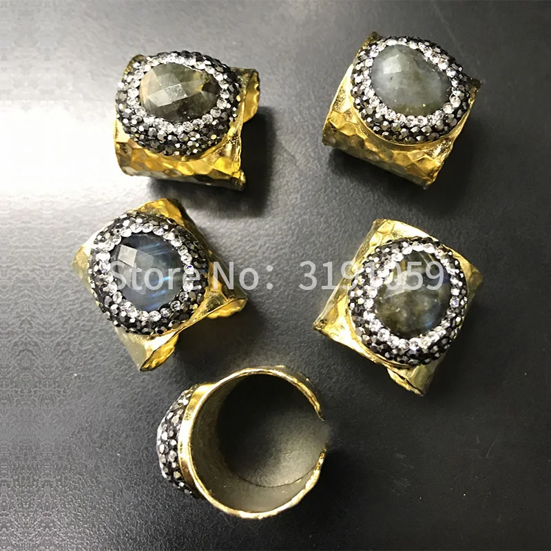 Кольцо из золота 24 карата с мозаикой натурального камня|gold ring|black ringfashion rings |