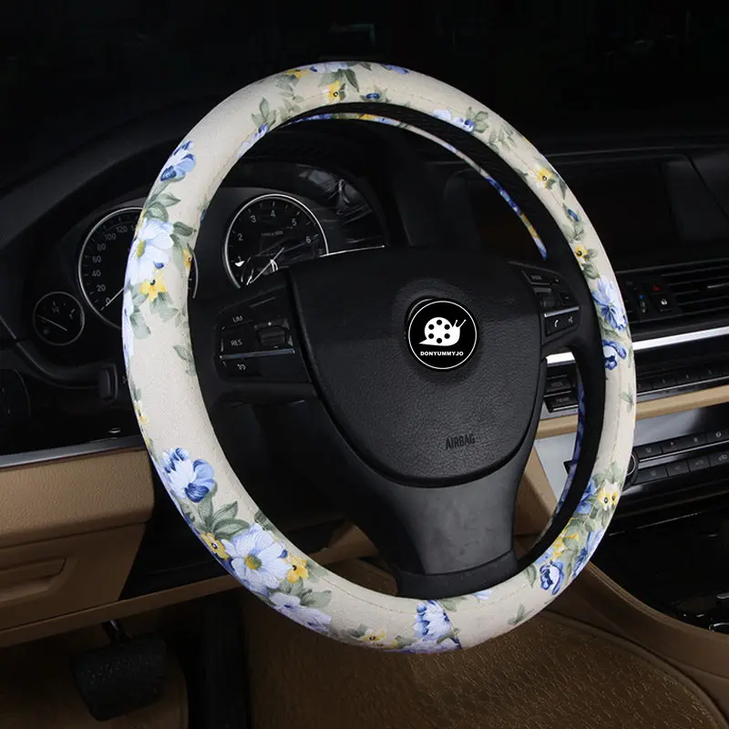 Чехол на руль DONYUMMYJO дышащий льняной чехол в китайском стиле размер 38 см для Kia Peugeot