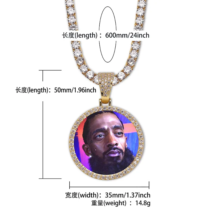 В стиле хип хоп Miro вымощенное AAA кубический циркон Bling льдом фоторамка на память