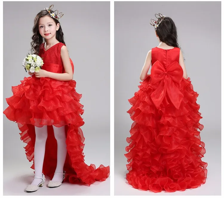 Платье наивысшего качества с цветочным рисунком на свадьбу для девочек бальное