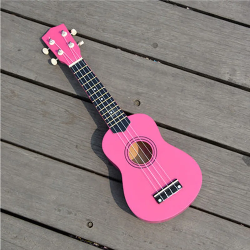 Pink Дешевые Ukelele сопрано 21 дюймов гитара укулеле 4 нейлоновые струны кавакинхо музыкальный инструмент профессиональная акустическая гитара 7 цветов - Цвет: Pink