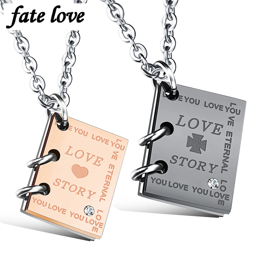 Любовь история Пара Ожерелье Подвески модные ювелирные изделия из нержавеющей