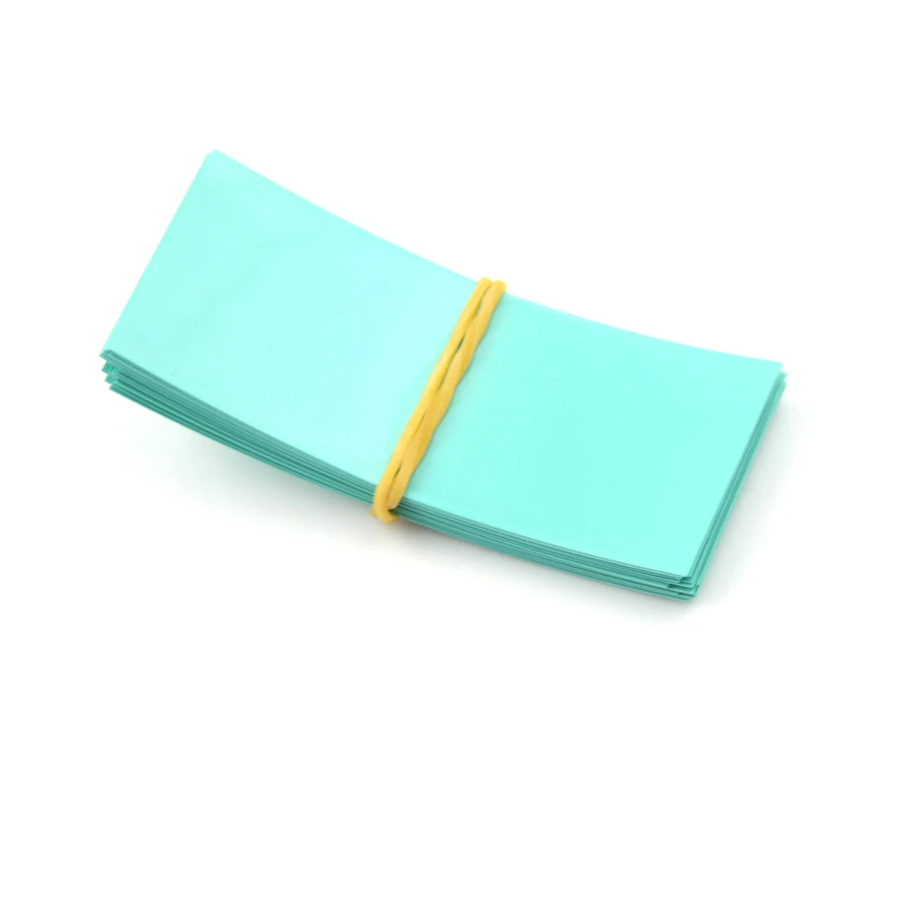 Light Green 100 шт литий-ионная 18650 оболочка для батареек ПВХ термоусадочная трубка Precut аккумулятор Choice пленка лента крышка батареи 10 цветов размер 30*70 мм - Цвет: Light Green