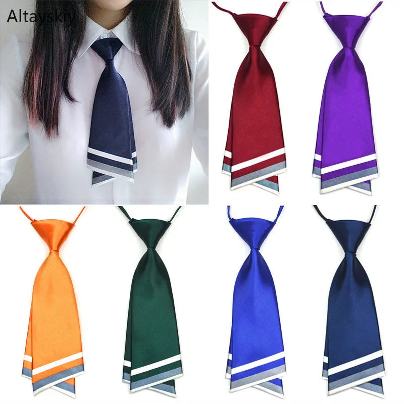 Женские Галстуки двухслойные в полоску однотонные женские с вырезом для