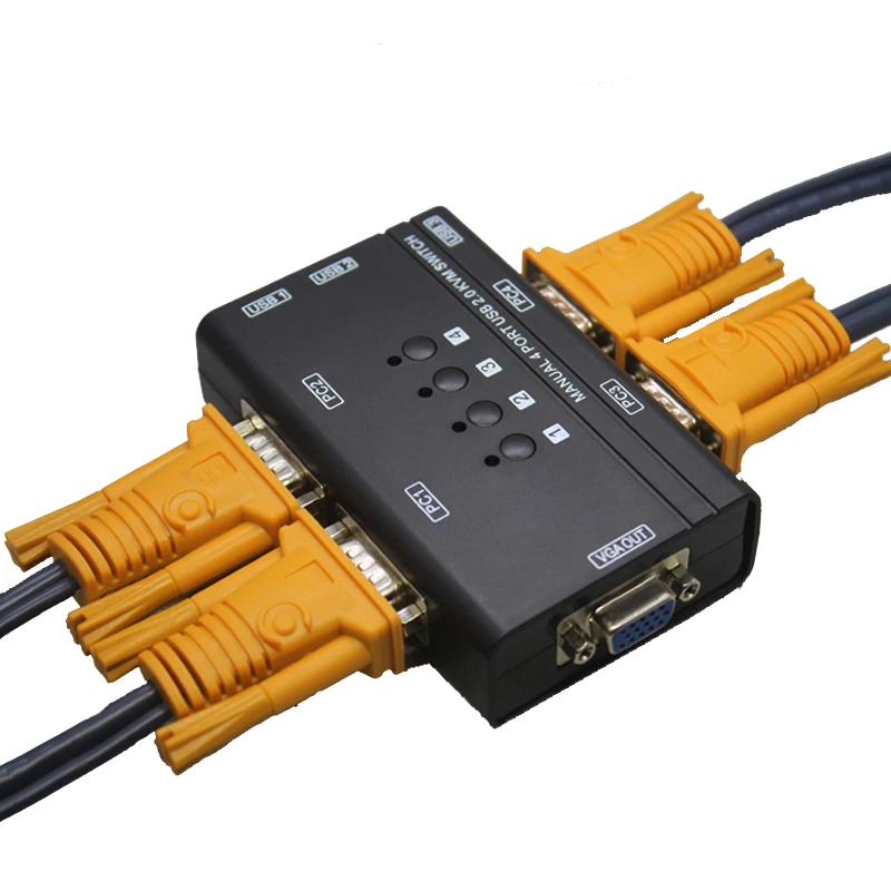 4 порта KVM переключатель управления шт. хосты 1 Набор USB клавиатура мышь и VGA