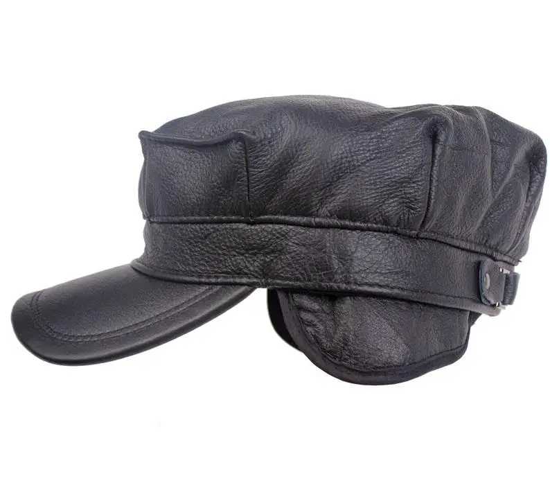 Высококачественная бейсболка из натуральной кожи на плоской подошве хип хоп