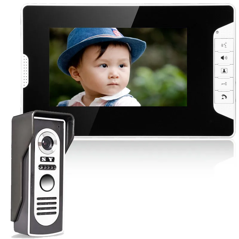 

7 "LCD цветной экран видео дверной звонок для дома Громкая связь домофон система с водонепроницаемой наружной ИК-камерой