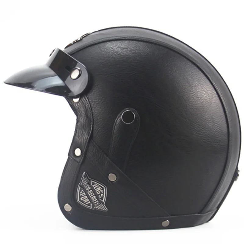 Мотоциклетная маска на шлем AHP в стиле ретро кожаная с открытым лицом для скутера