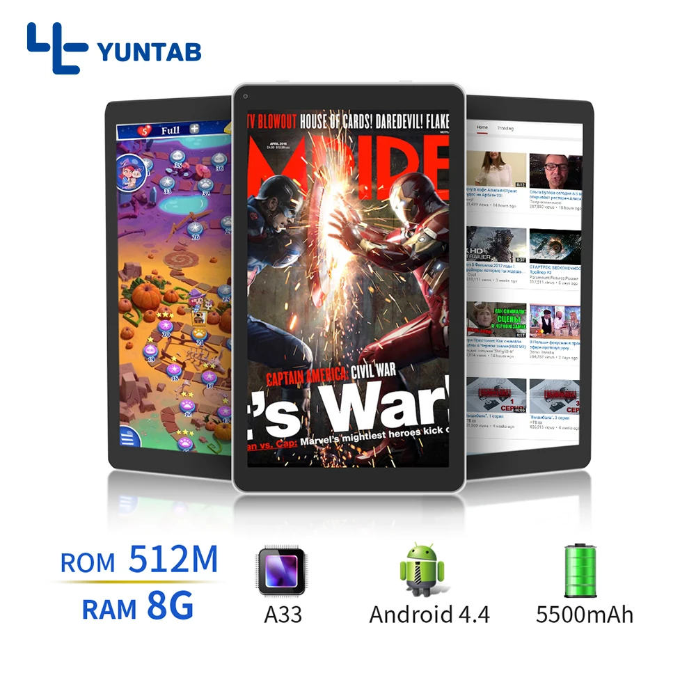 YUNTAB 2 цвета 10 1 дюймов D102 Android 6 0 планшетный ПК четырехъядерный с двойной камерой 3