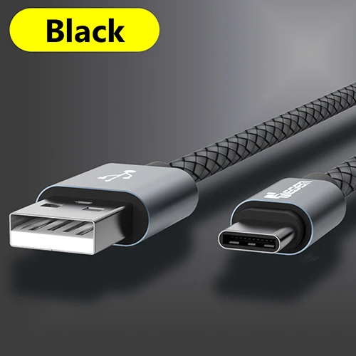 Gray TIEGEM 1 м 2 м 3M usb type C кабель USB-C быстрой зарядки мобильного телефона USB кабель для зарядки для Xiaomi Mi 8/honor 8x/samsung S9 S8 - Цвет: Gray
