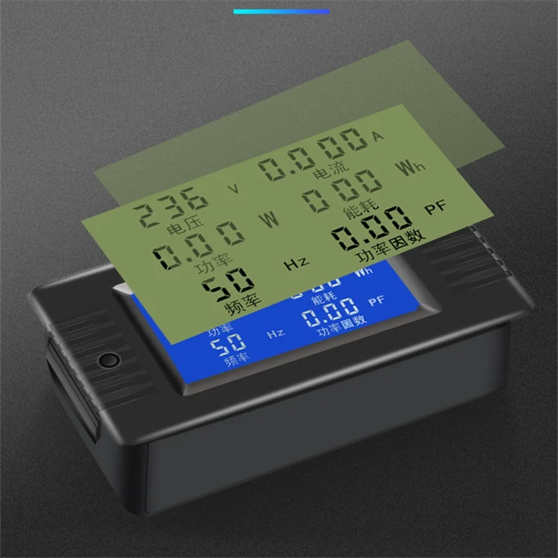 Переменного тока 6 в 1 220V 100A цифровой Панель Амперметр однофазный вольтметр ватт кВтч Мощность измеритель коэффициента мощности с Разделение