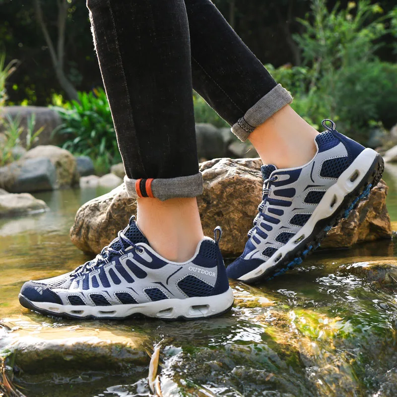 

Quick-drying Aqua Shoes Water Swimming Beach Upstream Wading Shoes Breathable Waterproof Sneakers For Outdoor Fishing Hiking