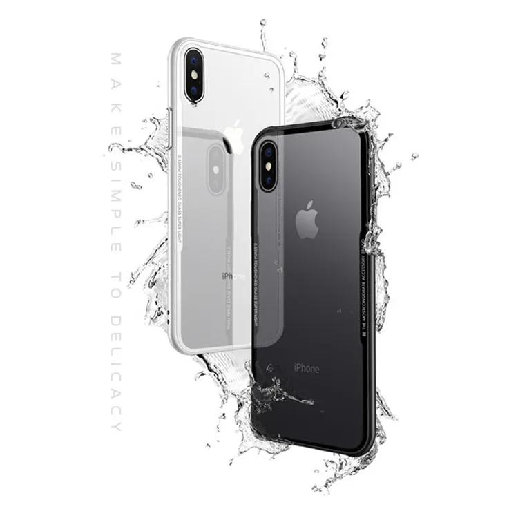 Роскошь для IPhone X 10 Мягкие TPU край закаленное Стекло ультра тонкий прозрачный