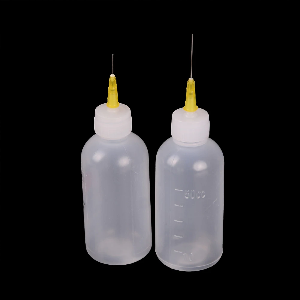 

1pc DIY Model Making 50ml Plastic Dispensing Bottle with Syringe Needle Multifunction Glue Alcohol Paint Bottle