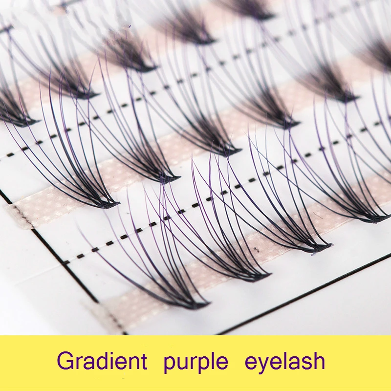 

Funmix Colorful Soft Individual False Eyelash Cluster Faux Lashes Extension Gradient purple eyelashes