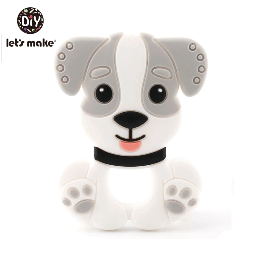 dog c Let'S Make/1 шт., силиконовый Прорезыватель для зубов, жемчужные бусины, цветок розы, Прорезыватель для зубов, игрушки для малышей, погремушка, детская игрушка, силиконовый Прорезыватель для зубов - Color: dog c