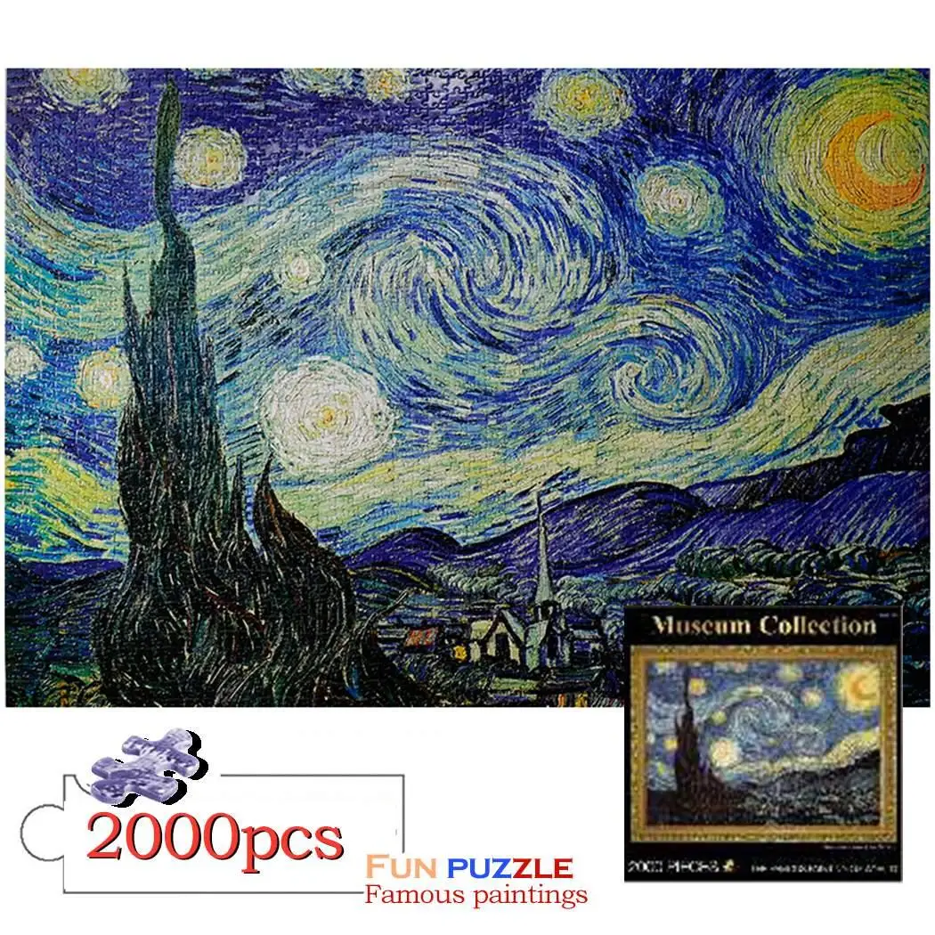 starry Головоломка 100x70 см, 2000 деталей, знаменитый мировой мастер, картина, деревянная бумага, головоломка, индивидуальная мозаика, креативность, Imagine Art - Цвет: starry