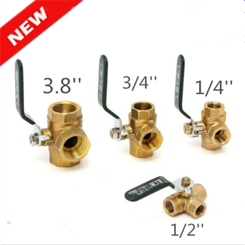 1/4 ''3/8'' 1/2 ''3/4'' латунный шаровой клапан фиксированный 3 ходовой полный L/T тип порт резьбовой соединитель кран адаптер фильтра для воды ручка
