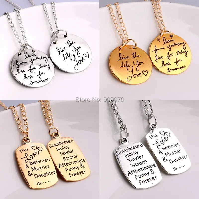 1 шт. Любви Между Матерью И Дочерью Мама Ожерелье Золото Посеребренные Семья
