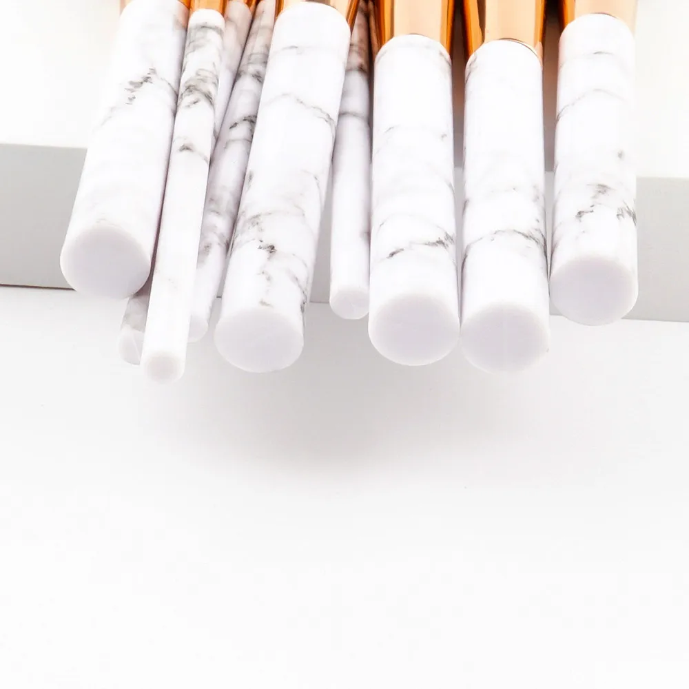 Высококачественный мраморный набор кистей для макияжа гипоаллергенные 9 шт.