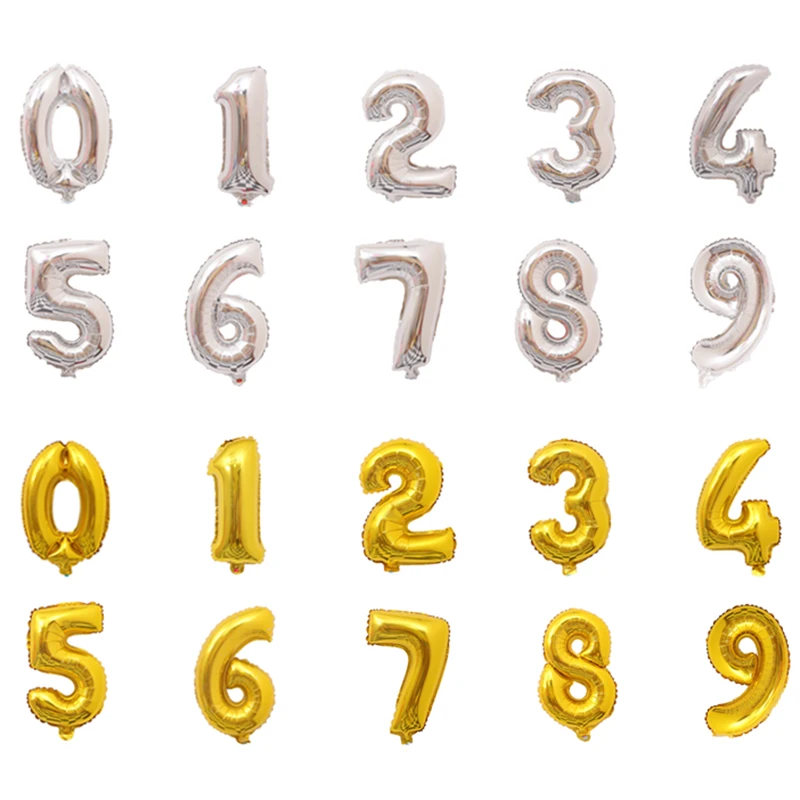 A 16-inch gold and silver balloon used for birthday party anniversaries celebrations etc | Дом и сад