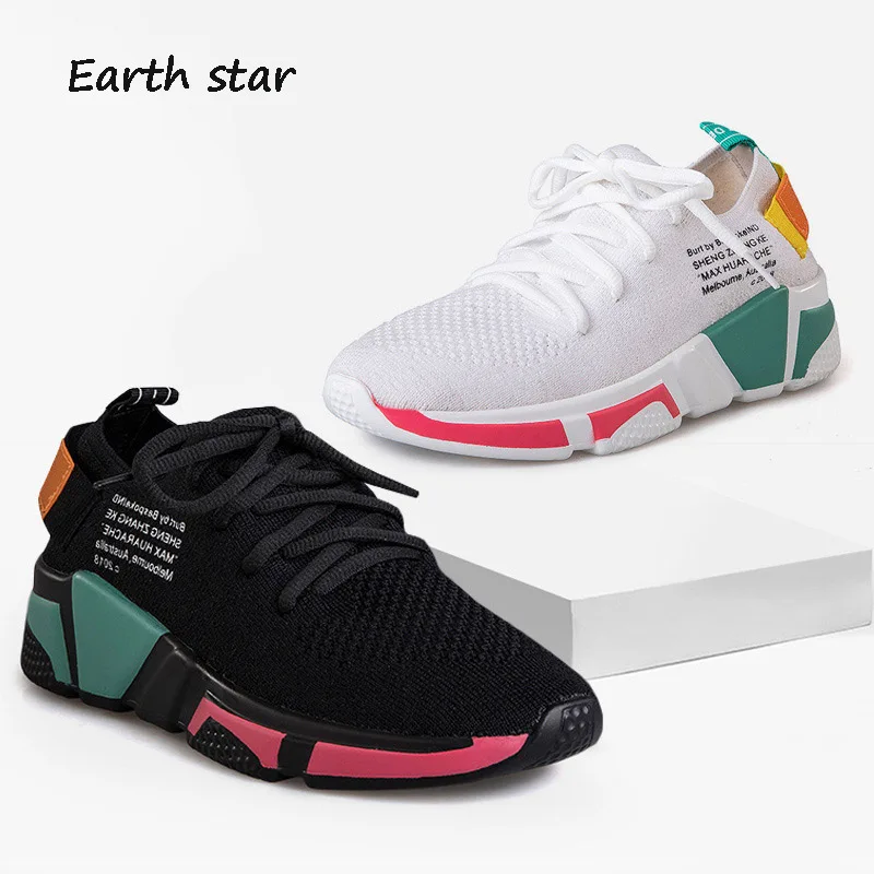 

EARTH STAR New White Shoes Women Fashion Brand Casual Sneakers Lady chaussure Autumn Female Breathable Girl Black Shoes Quality