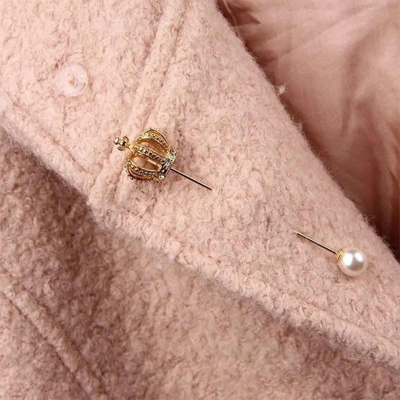 1 шт. Золотая Корона со стразами бутоньерка палочка жемчужина отворот булавка