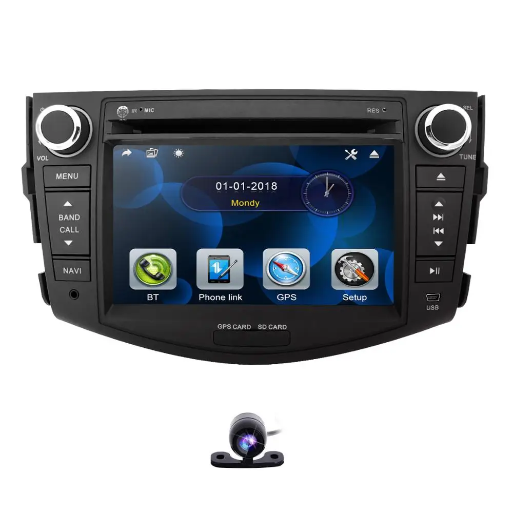Радио мультимедийный автомобильный dvd-плеер для Toyota RAV 4 2006-2012 gps навигационный монитор рулевое колесо dab+ BT камера 8G карта