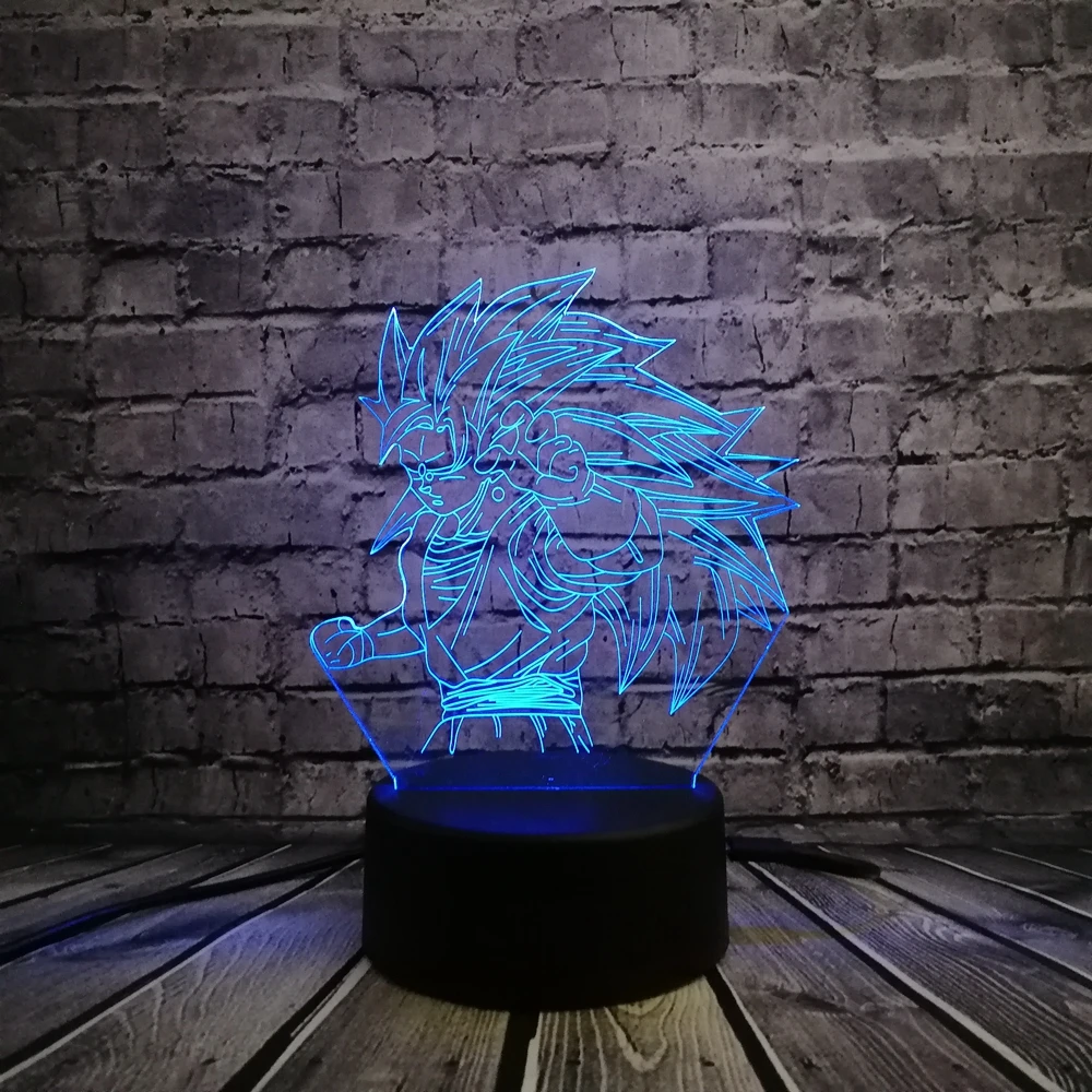 3D светодиодный USB настольная лампа мультяшный Жемчуг дракона фигурка Бог супер