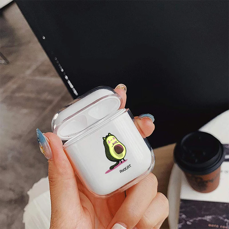 Прозрачный милый чехол с фруктами для Apple airpods, чехол, летний персиковый Bluetooth чехол для наушников Airpods, Жесткий Чехол