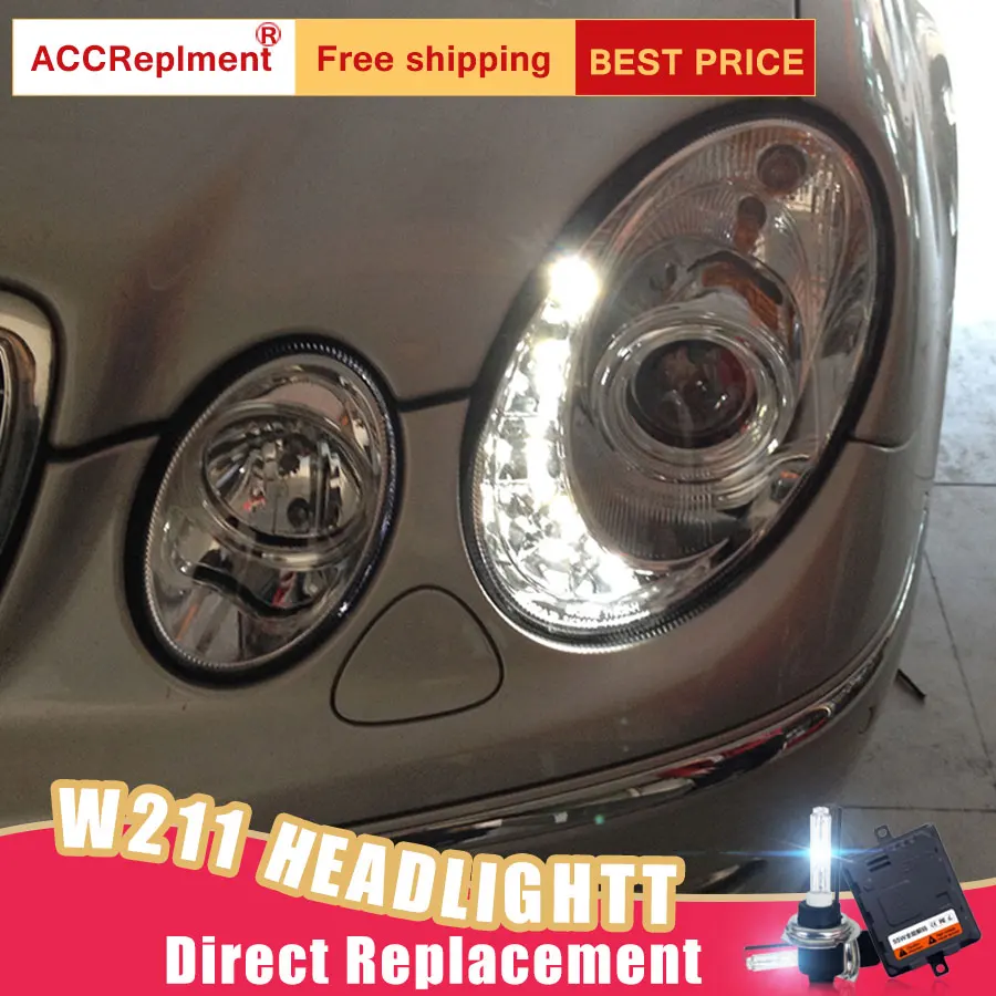 2 шт. светодиодный фары для Benz W211 2003-2009 Автомобильные ангельские глазки комплект