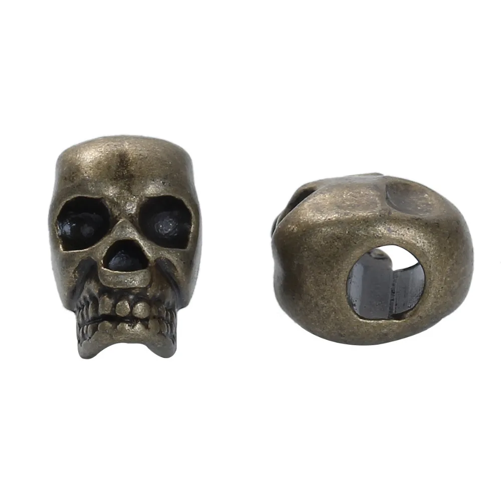 DoreenBeads 30 шт. цинковый сплав 3D разделитель бусины Череп Античная Бронза/античное серебро для браслета бижутерия изготовление для женщин