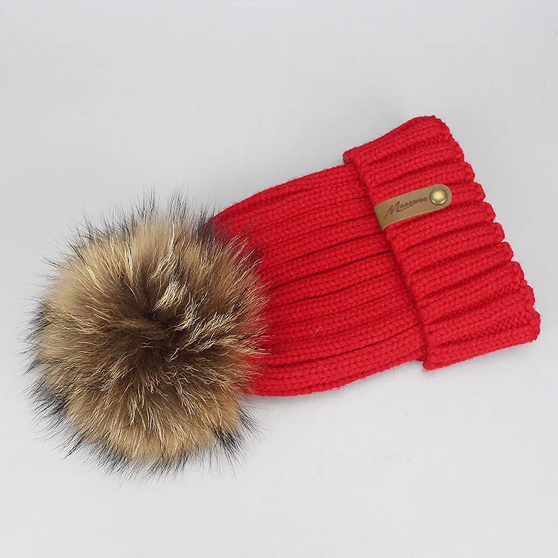 J Wholesale Mink And Fox Fur Ball Cap Pom Poms Winter Hat For Women Girl 'S Hat Knitted Beanies Cap New Thick Female Skullies - Цвет: J