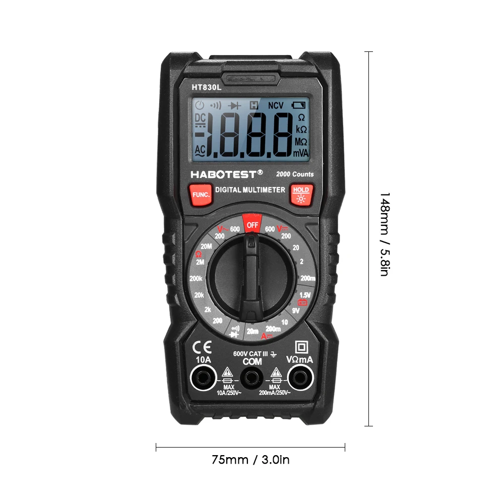 Мультиметр AC DC Цифровой мультиметр профессиональный тестер измеритель