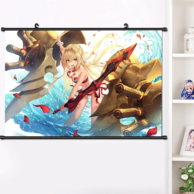 Японская игра Аниме FGO Fate/Экстра Nero сабля прокрутки плакат манга настенные