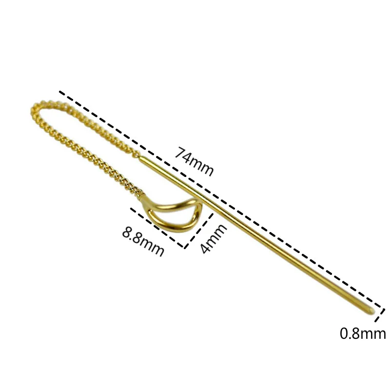 

Flyleaf 925 Sterling Silver Earrings For Women Gold Geometric Femme Simple Dangle Drop Earings Fashion Jewelry High Quality