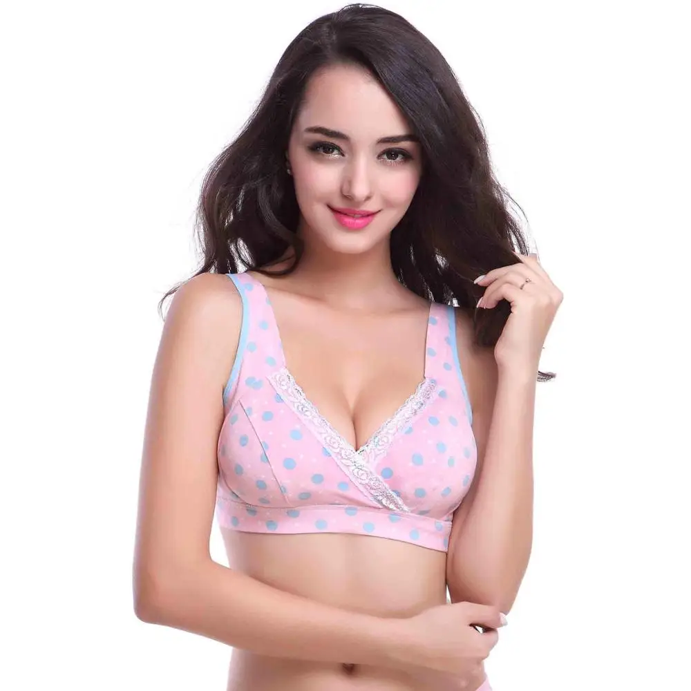 Pink Одежда для беременных и кормящих мам, бюстгальтер для сна, хлопковый комплект нижнего белья для беременных женщин, бюстгальтер для груди - Цвет: Pink