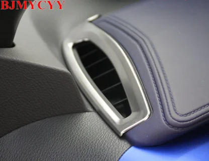 

BJMYCYY 2PCS Front Air Vent Protection Trim Air Conditioning Outlet Cover Stainless Steel Sticker For Toyota C-HR CHR 2017 2018