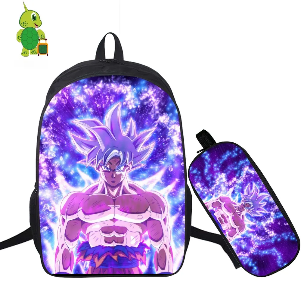 Dragon Ball Супер Broly рюкзак с Гоку 2 шт./компл. школьная сумка для подростков мальчиков и девочек студентов ноутбук рюкзак пенал дорожные сумки - Цвет: 13