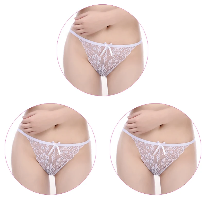 3Pcs-White 3 шт./компл., хлопковое нижнее белье, женские пикантные трусики, женские кружевные трусы, дышащее тонкое Дамское Белье, доступное множество штук - Цвет: 3Pcs-White