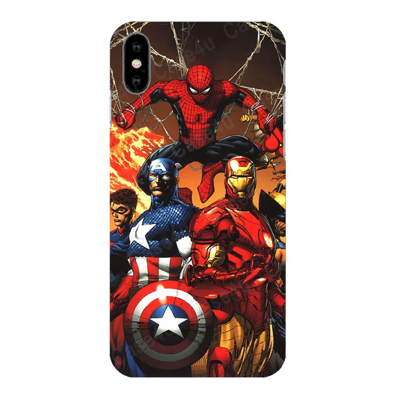 Avengers Чехол Marvel, Мстители, Супермен, чехол для iPhone X, 5S, 6, 6 S, 7, 8 Plus, паук Бэтмэн, Капитан Америка, чехол для телефона для iPhone 10 - Цвет: Avengers