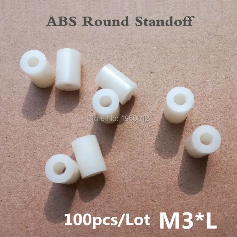 100 шт./лот M3 * L(L = 1/2/3/4/5/6/7/8/10 мм) ABS нейлоновая круглая стойка разделитель печатной