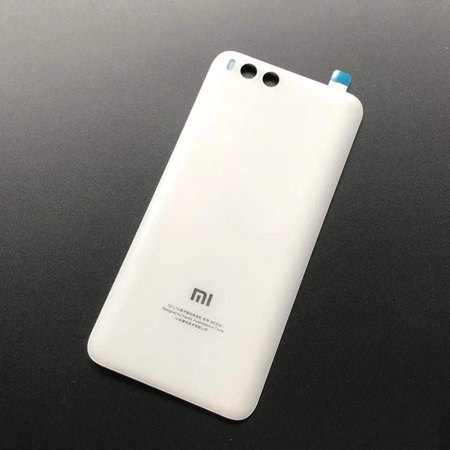 Для Xiaomi Mi 6 крышка батареи Задняя стеклянная дверь для Xiaomi Mi 6 задний Чехол Задняя панель с клейкой лентой Замена - Цвет: Белый